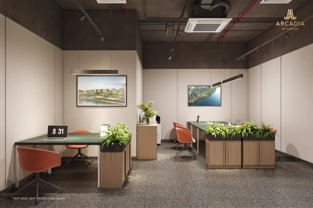 Phòng Co-working đầy đủ tiện nghi yên tĩnh phục vụ cư dân làm việc tại Arcadia at Lavila