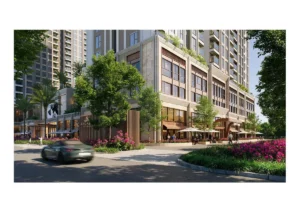 Hai tòa tháp căn hộ Arcadia at Lavila soi bóng bên dòng sông Tôm Nhà Bè